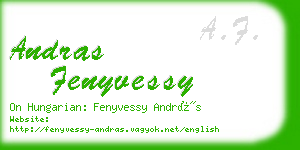 andras fenyvessy business card